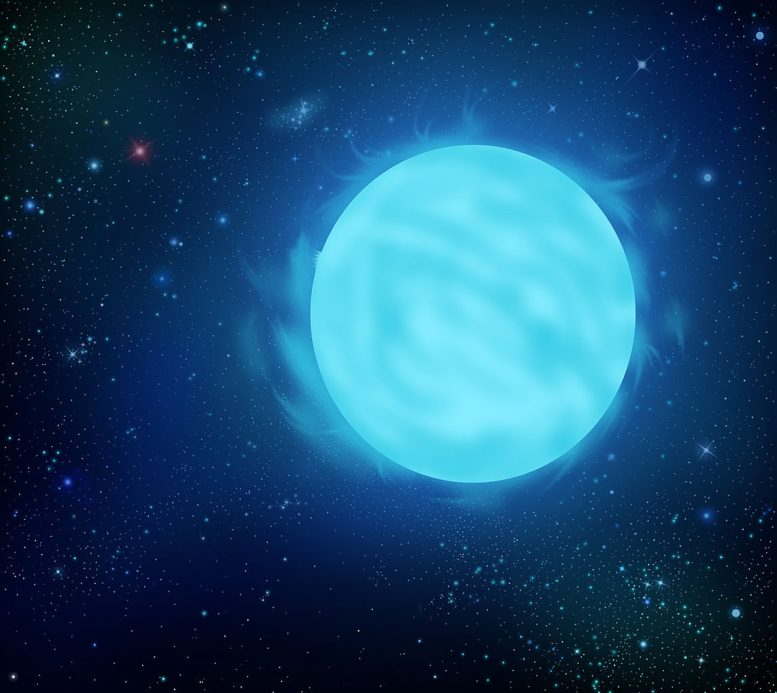 An illustration of the Wolf-Rayet star R136a1, the most massive star known