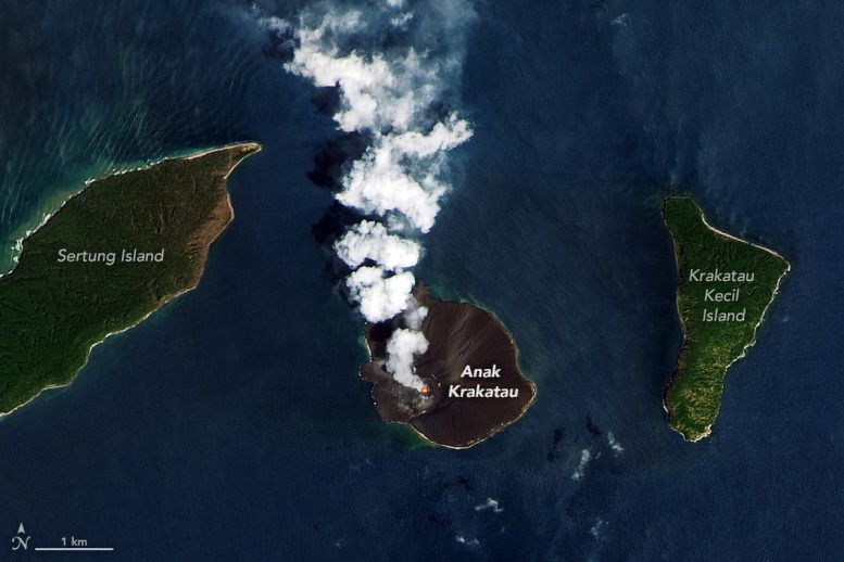 Anak Krakatau December 2023 Annotated