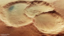 Ancient Crater Triplet on Mars Perspective View