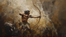 Ancient Hunter Bow and Arrow