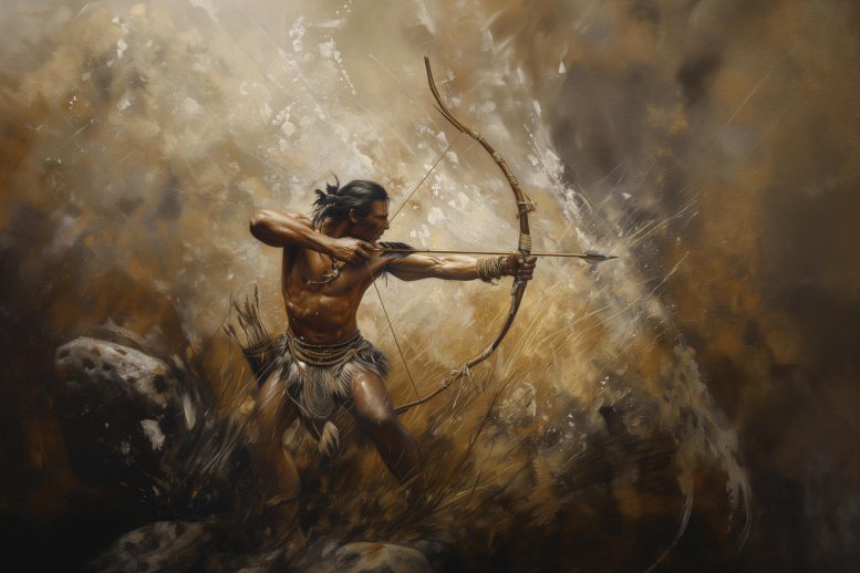 Ancient Hunter Bow and Arrow