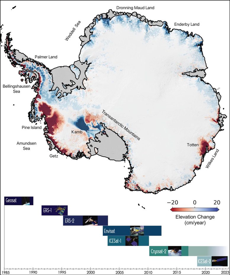 Antarctic Ice Sheet Elevation Map
