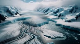 Antarctic Ice Sheet Melting Art Concept Illustration