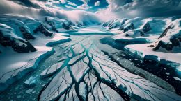 Antarctic Ice Sheet Melting Art Illustration