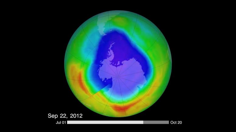 Antarctic Ozone Hole Maximum 2012