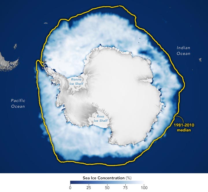 Antarctic Sea Ice Annual Maximum Extent 2023 Annotated