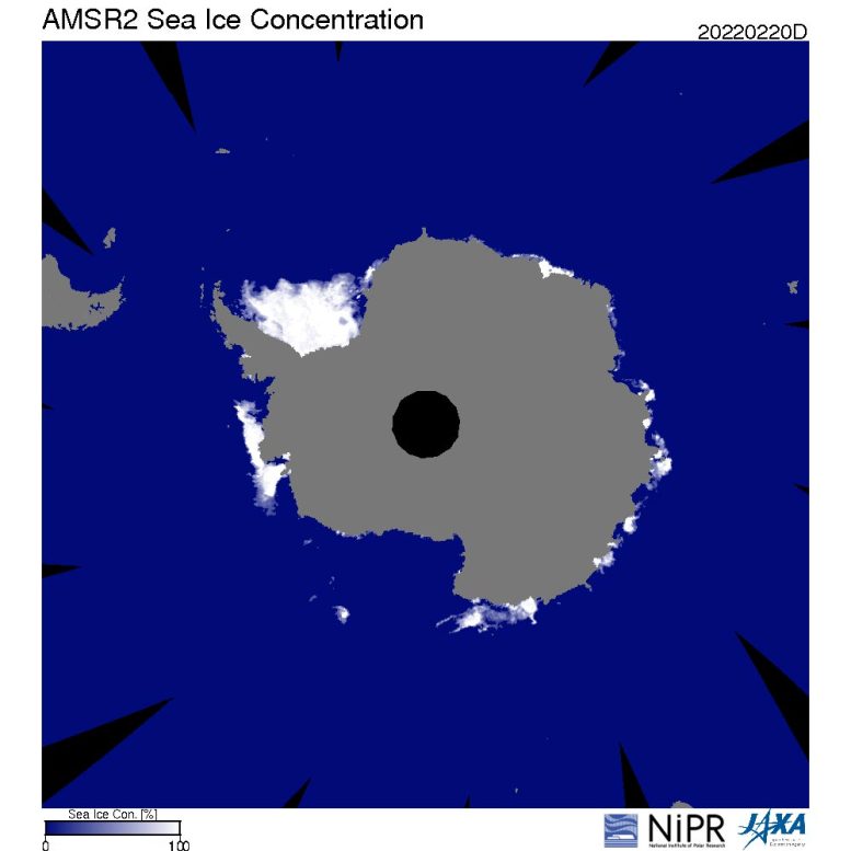Antarctic Sea Ice on February 20, 2022