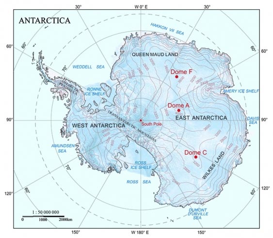 Antarctica Map Dome A