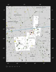 Antares in the Constellation of Scorpius