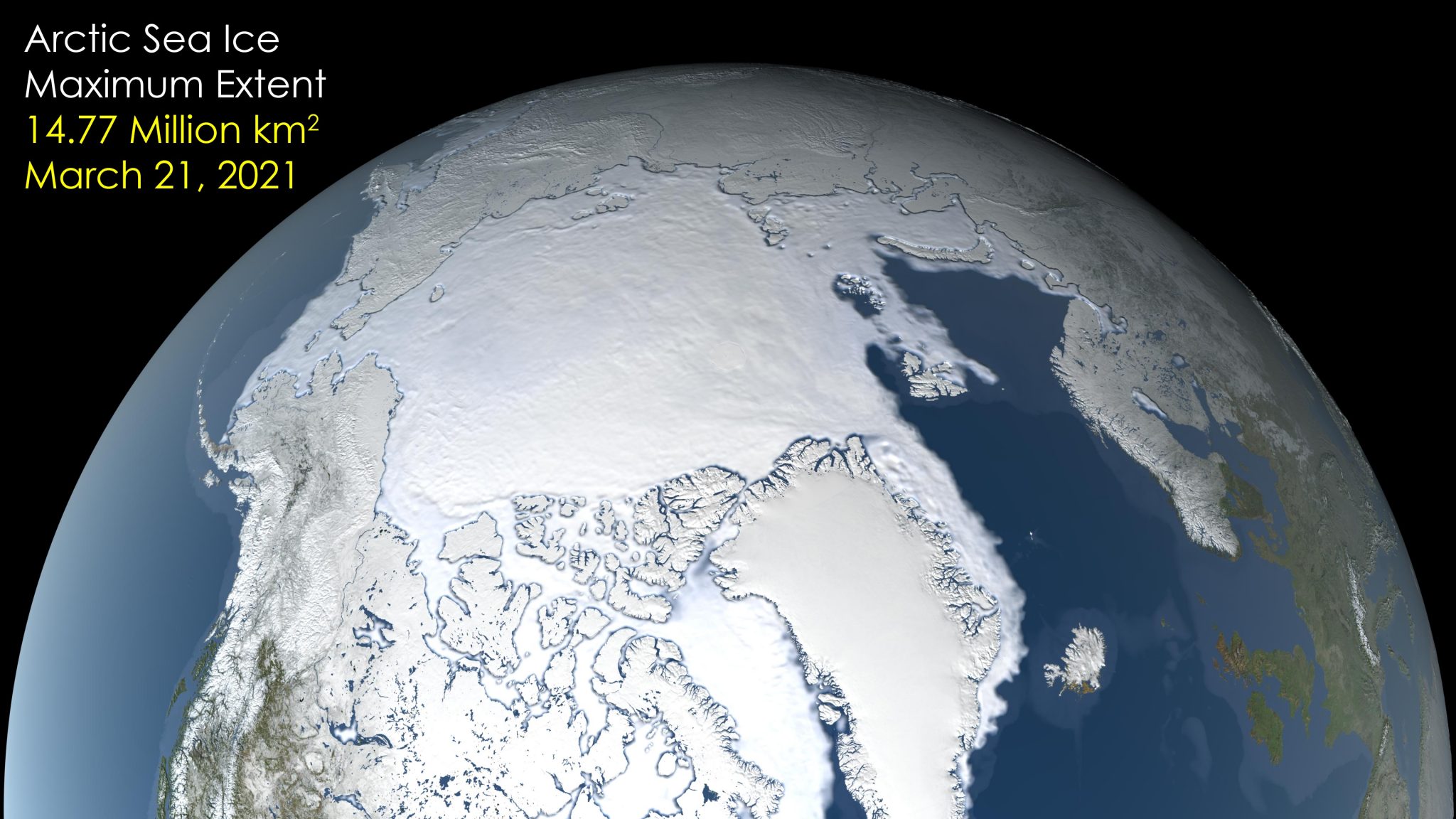 NASA 2021 Arctic Sea Ice Maximum Extent Ranks SeventhLowest on Record