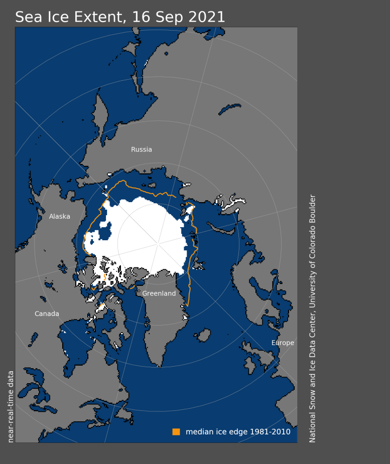 Arctic Sea Ice Minimum Extent 2021