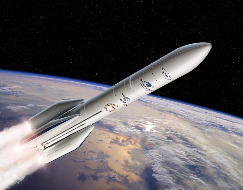 Ariane 6 Rocket Using Four Boosters