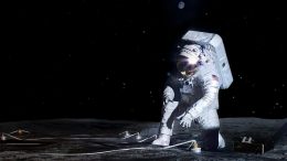 Artemis Astronaut Deploying an Instrument on the Lunar Surface