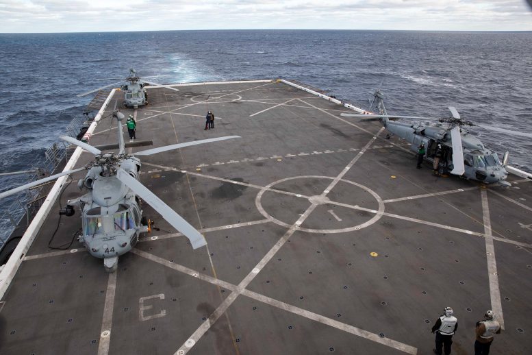 Artemis I Recovery Team Run Practice Flight Operations Procedures Aboard USS Portland