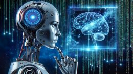 Artificial Intelligence Robot Thinking Brain