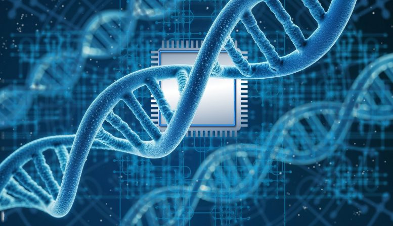 Artistic Illustration of Genetic Risk Analysis