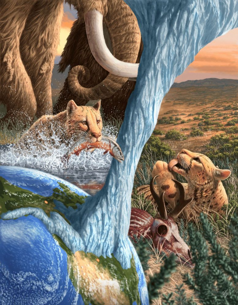 Artistic Rendering of Two Miracinonyx