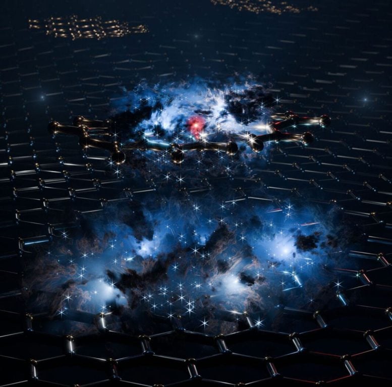 Artistic Representation of the Hybrid Exciton Wavefunction