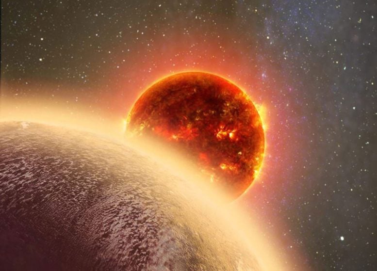 Artist’s Impression of Exoplanet GJ 1132 B and Its Host M Dwarf Star