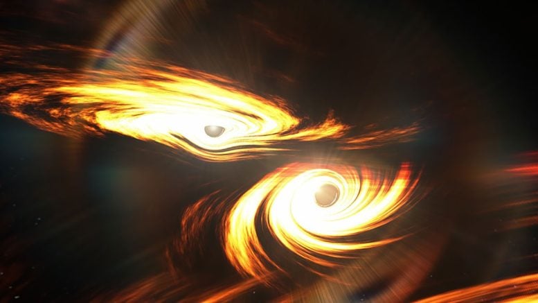 Artist&rsquo;s Impression of Orbiting Black Holes About To Merge