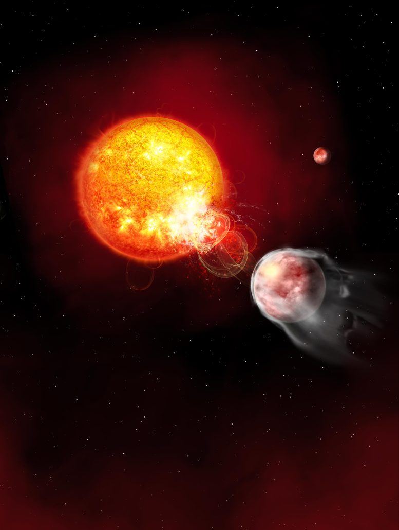 Artist’s Impression of Radiation Eroding HIP 67522 B’s Atmosphere