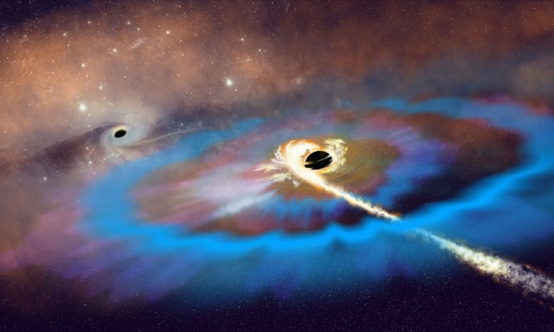 Artist&rsquo;s Impression of a Black Hole Destroying a Star Outside a Galactic Center