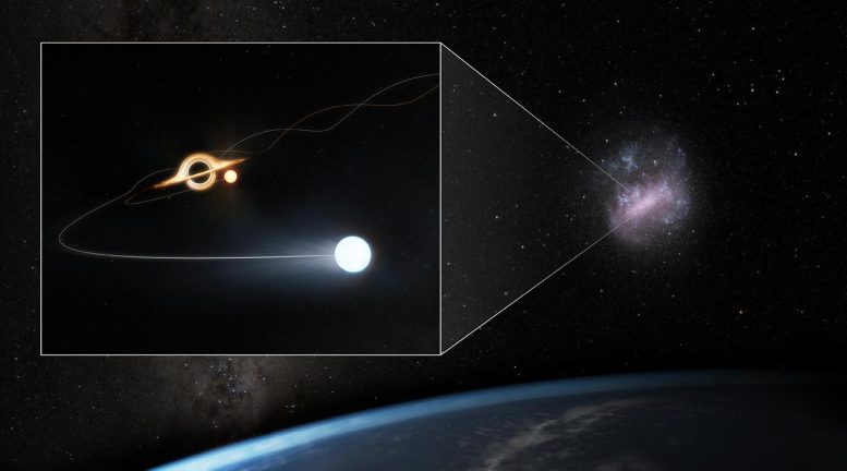 Artist’s Impression of a Hypervelocity Star Ejected From the Large Magellanic Cloud