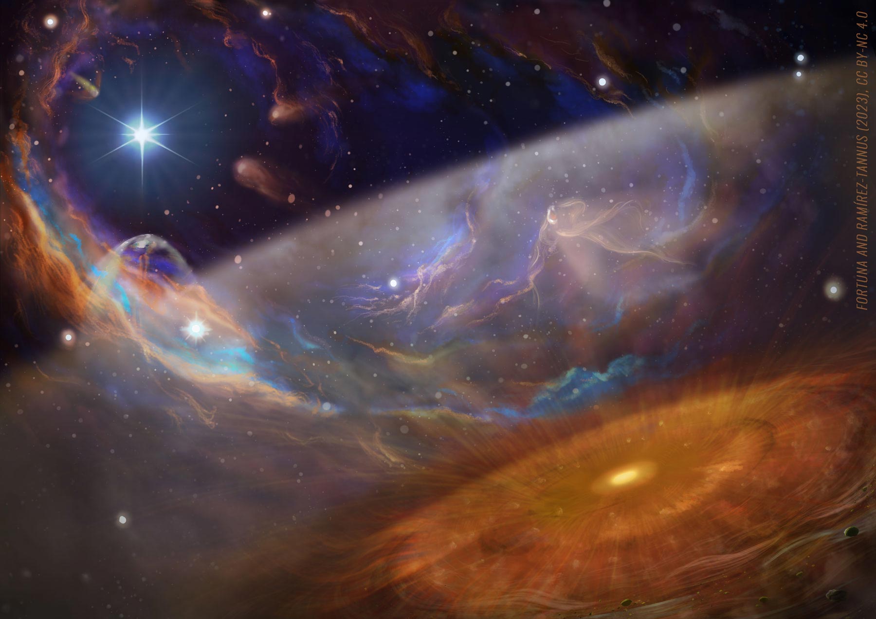 Artist's impression of star-forming region in NGC 6357 Nebula