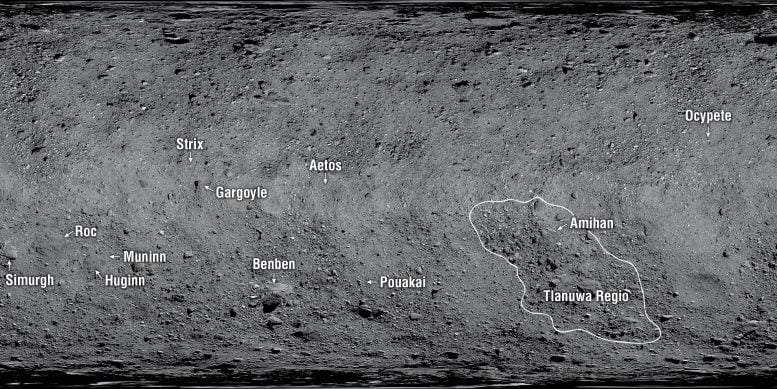 Asteroid Bennu Location Names