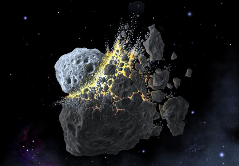 Asteroid Break-Up Illustration