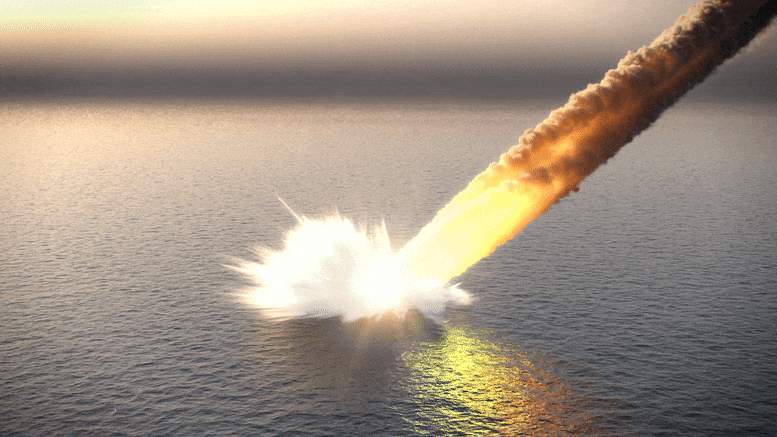 Asteroid hits Earth's ocean