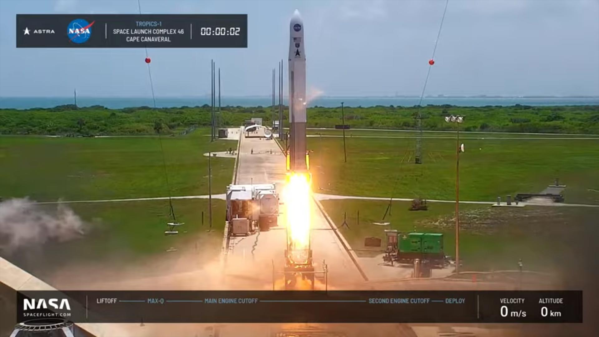 Lift-off of the Astra rocket