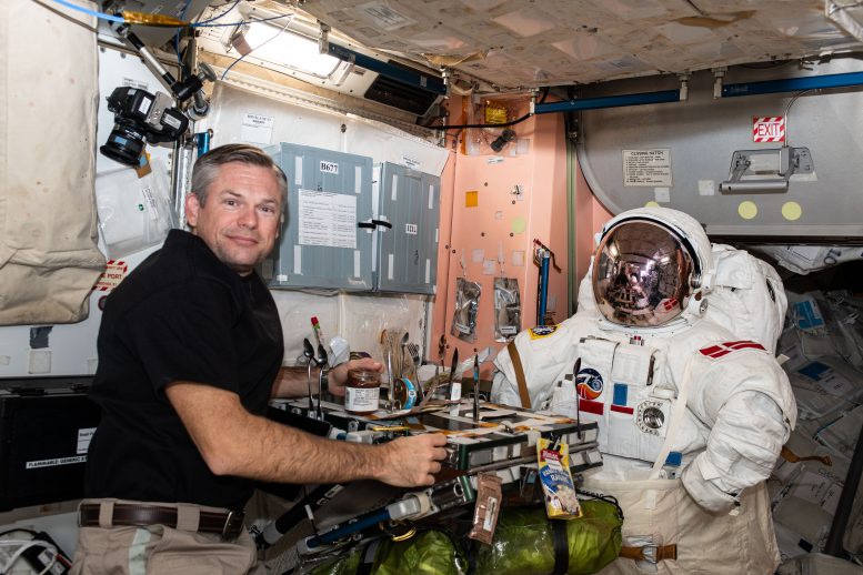Astronaut Andreas Mogensen Poses With Spacesuit