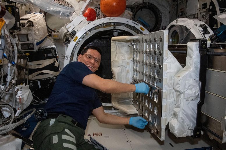 Astronaut Frank Rubio Installs NanoRacks CubeSat Deployer