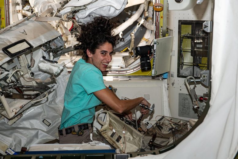 Astronaut Jasmin Moghbeli Configures Spacewalking Tools