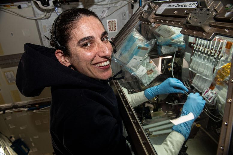 Astronaut Jasmin Moghbeli Processes Bacteria Samples