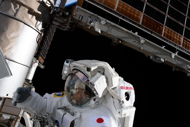 Astronaut Koichi Wakata During Spacewalk