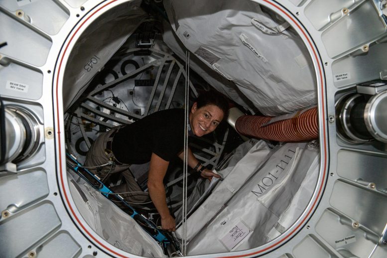 Astronaut Nicole Mann Poses in Front of BEAM