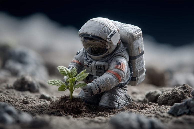 Astronaut Planting on Moon