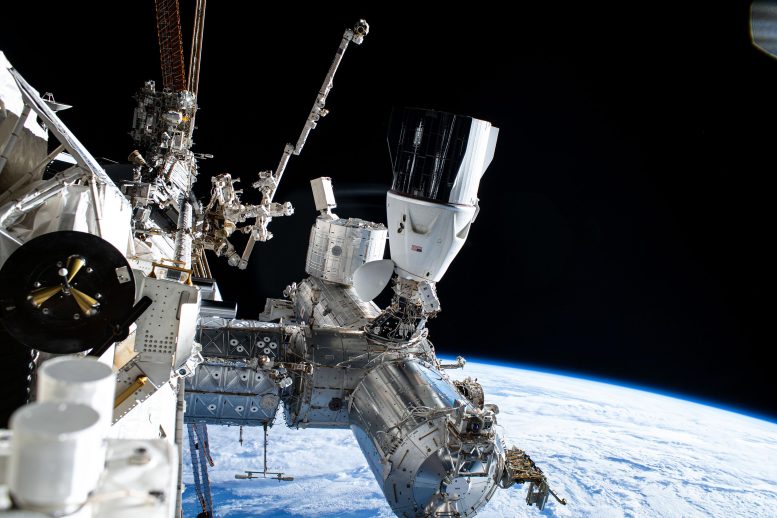 Astronaut Suni Williams Near SpaceX Dragon Crew Spacecraft