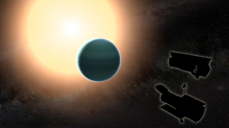 Hubble & Spitzer Reveal Primitive Atmosphere Around Planet HAT-P-26b