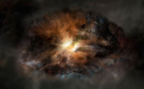 Astronomers View Luminous Galaxy Ripping Itself Apart
