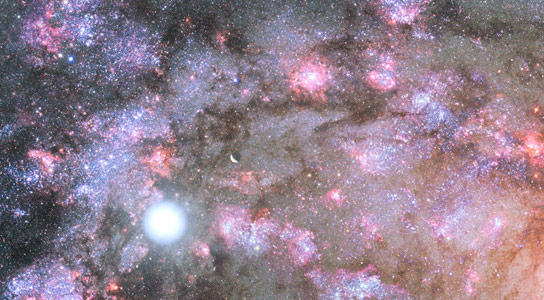 Astronomers View Massive Galaxy in Core Formation Phase
