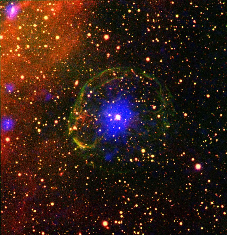 Astronomers View Pulsar Encased in Supernova Bubble