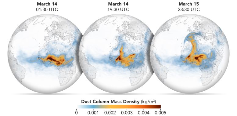 Atmospheric River of Dust March 2022 Maps