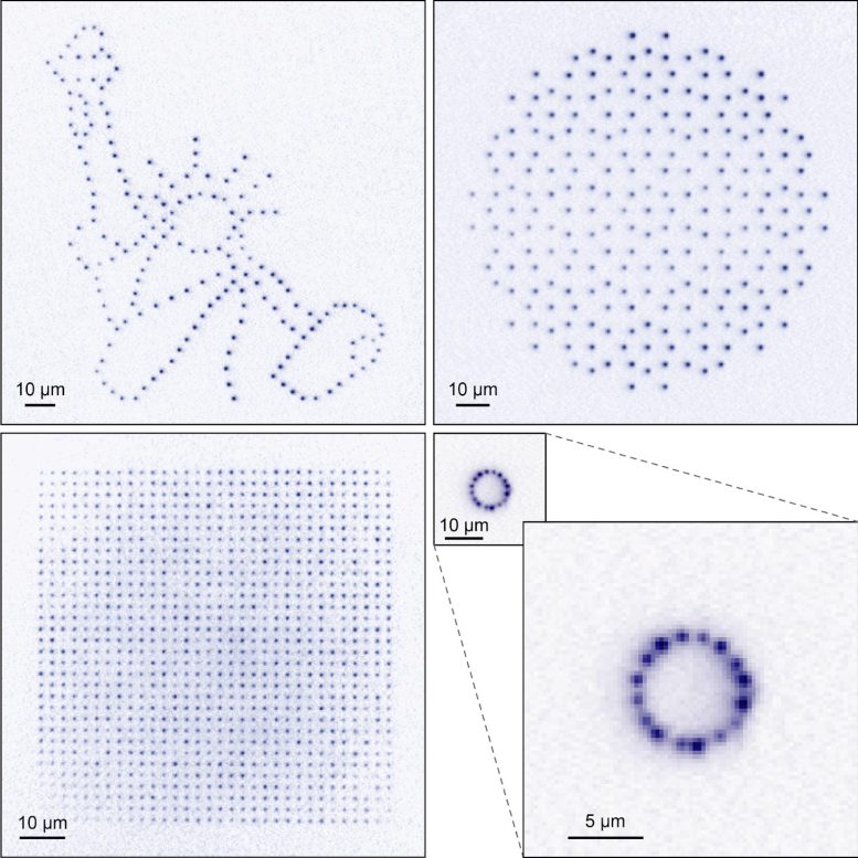 Atom Arrays Arranged Into Several Geometric Patterns