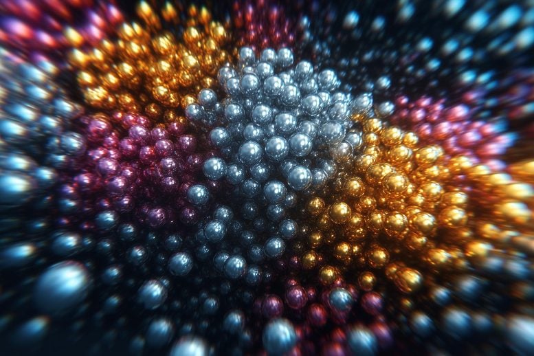 Atoms Simuation Metal Spheres Art Concept