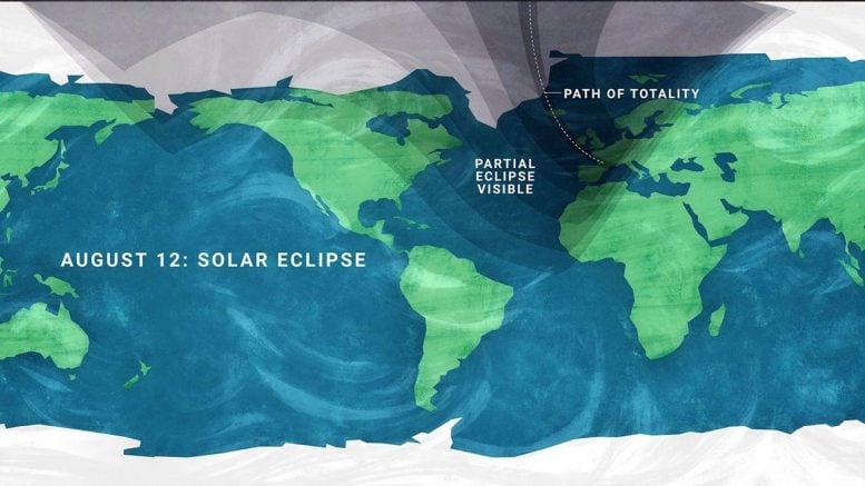 August 2026 Lunar Eclipse Viewing Area Map