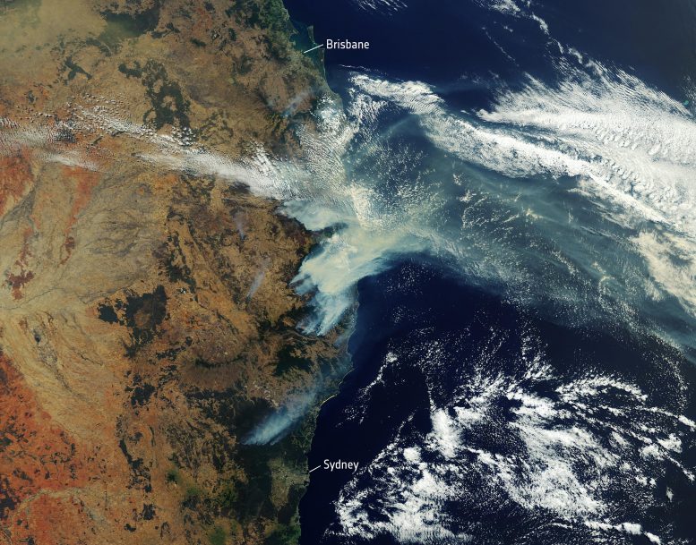 Australian Bushfires Satellite Image