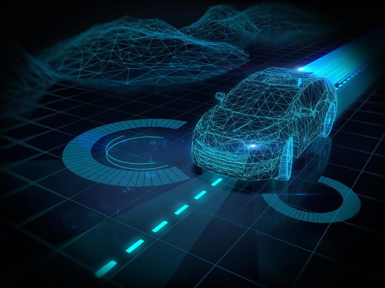 Autonomous Self Driving Car Technology Concept